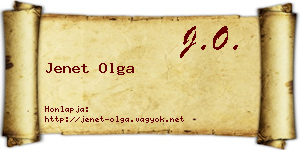 Jenet Olga névjegykártya